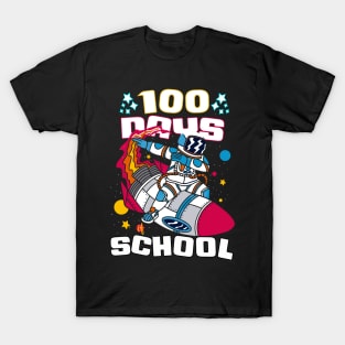 100 days of school featuring an astronaut dabbing on his rocket #2 T-Shirt